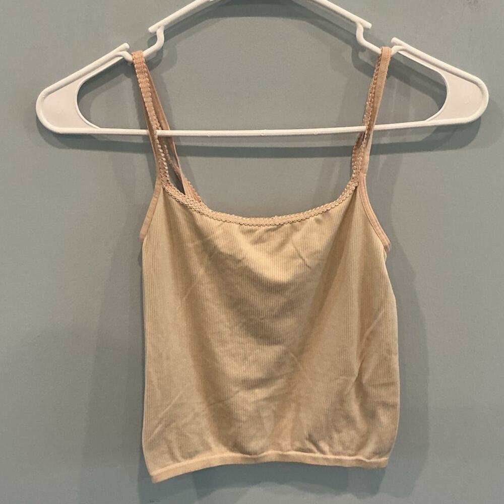 Anthropologie Womens Spaghetti Strap Cropped Camisole Size XXS XS Nude Basic